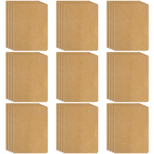 36 Pcs Mini Notebook Bulk Kraft Cover Pocket Notebooks 5.5 x 4 Inch Small Travel Journal Notepad with 60 Lined Pages for Kids Student School Office Supplies (Brown)