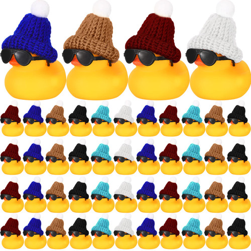 48 Pcs Mini Rubber Duck in Bulk with 48 Pcs Sunglasses and 48 Pcs Knitting Hats Sets, Duck Bath Rubber Ducky Bathtub Toys for Gift Cruise Birthday Baby Shower Party 48 Pcs Mini Rubber Duck in Bulk with 48 Pcs Sunglasses and 48 Pcs Knitting Hats Sets, Duck Bath Rubber Ducky Bathtub Toys for Gift Cruise Birthday Baby Shower Party