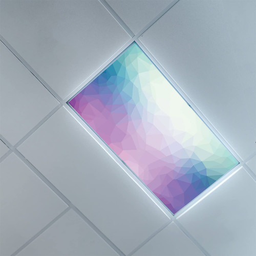 Fluorescent Light Covers for Ceiling Light Diffuser Panels-Pink Purple pattern-Light Filters Ceiling LED Ceiling Light Covers-2ft x 4ft Drop Ceiling Fluorescent Decorative,Blue Lilac Pale Teal