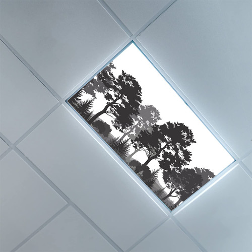 Fluorescent Light Covers for Ceiling Light Diffuser Panels-Black and White pattern-Light Filters Ceiling LED Ceiling Light Covers-2ft x 4ft Drop Ceiling Fluorescent Decorative,Charcoal Grey White Grey
