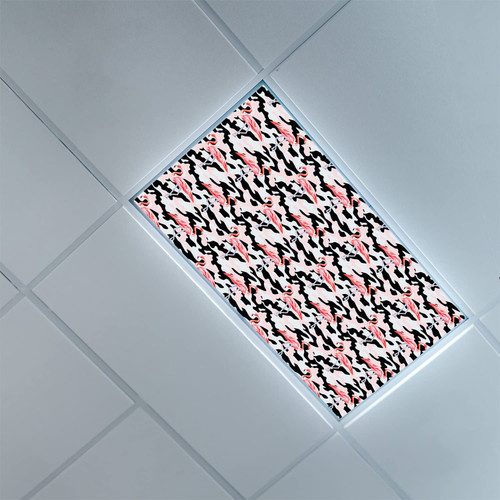 Fluorescent Light Covers for Ceiling Light Diffuser Panels-Camo Pattern-Light Filters Ceiling LED Ceiling Light Covers-2ft x 4ft Drop Ceiling Fluorescent Decorative,Dark Coral Pale Pink