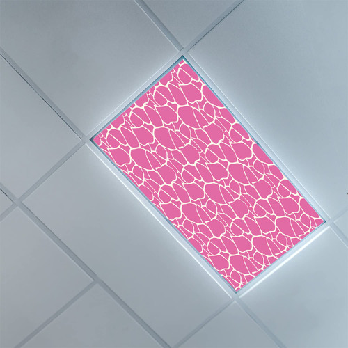 Fluorescent Light Covers for Ceiling Light Diffuser Panels-Hot Pink Pattern-Light Filters Ceiling LED Ceiling Light Covers-2ft x 4ft Drop Ceiling Fluorescent Decorative,White Pink