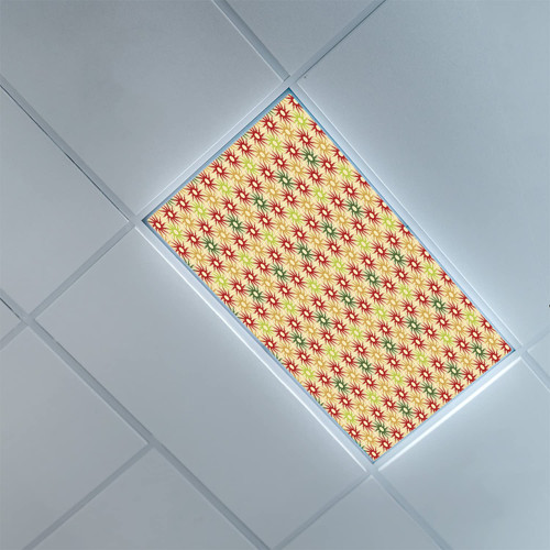 Fluorescent Light Covers for Ceiling Light Diffuser Panels-Hunter Green Pattern-Light Filters Ceiling LED Ceiling Light Covers-2ft x 4ft Drop Ceiling Fluorescent Decorative,Cream and Multicolor
