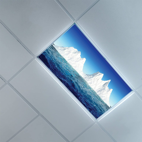 Fluorescent Light Covers for Ceiling Light Diffuser Panels-Ice Berg Pattern-Light Filters Ceiling LED Ceiling Light Covers-2ft x 4ft Drop Ceiling Fluorescent Decorative,Cobalt Blue Sea Blue