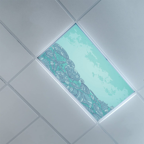 Fluorescent Light Covers for Ceiling Light Diffuser Panels-Nautical Pattern-Light Filters Ceiling LED Ceiling Light Covers-Office & Classroom Decorations,Turquoise Teal