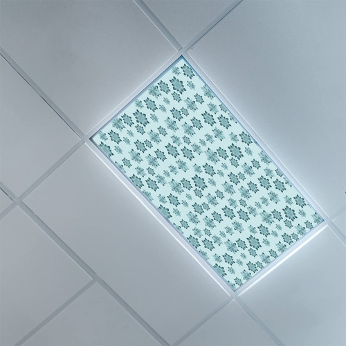 Fluorescent Light Covers for Ceiling Light Diffuser Panels-Teal Pattern-Light Filters Ceiling LED Ceiling Light Covers-2ft x 4ft Drop Ceiling Fluorescent Decorative,Pale Blue Teal Grey