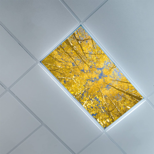 Fluorescent Light Covers for Ceiling Light Diffuser Panels-Yellow and Blue Pattern-Light Filters Ceiling LED Ceiling Light Covers-2ft x 4ft Drop Ceiling Fluorescent Decorative,Yellow