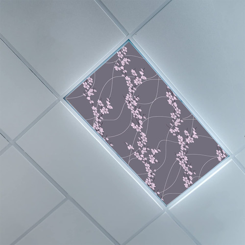 Fluorescent Light Covers for Classroom Office-Floral Pattern-Light Filters Ceiling LED Ceiling Light Covers-2ft x 4ft Drop Ceiling Fluorescent Decorative,Pale Pink Taupe