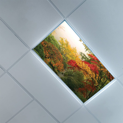 Fluorescent Light Covers for Classroom Office-Garden Pattern-Light Filters Ceiling LED Ceiling Light Covers-2ft x 4ft Drop Ceiling Fluorescent Decorative,Yellow Green Red