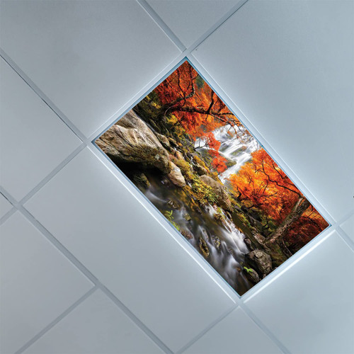 Fluorescent Light Covers for Classroom Office-Jungle Pattern-Light Filters Ceiling LED Ceiling Light Covers-2ft x 4ft Drop Ceiling Fluorescent Decorative,Brown Orange