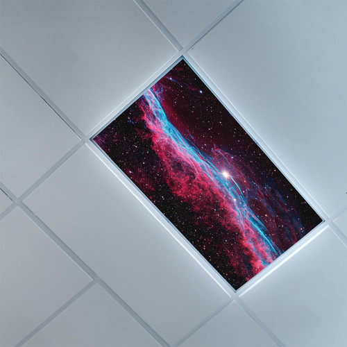 Fluorescent Light Covers for Classroom Office-Pink Pattern-Light Filters Ceiling LED Ceiling Light Covers-2ft x 4ft Drop Ceiling Fluorescent Decorative,Magenta Black
