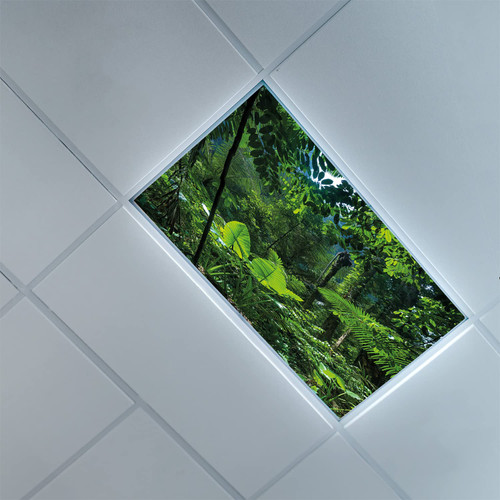 Lorougei Fluorescent Light Covers for Ceiling Light Diffuser Panels-Plant Pattern-Light Filters Ceiling LED Ceiling Light Covers-2ft x 4ft Drop Ceiling Fluorescent Decorative,Forest Green