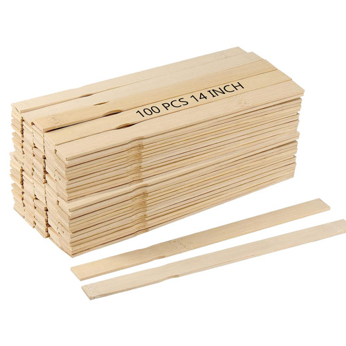 KINJOEK 100 PCS 14 Inches Length Paint Sticks, Premium Multi-Purpose Wood Crafts Sticks for Paint Mixing, Chemical Stirring, Kids Craft, Wood Crafts