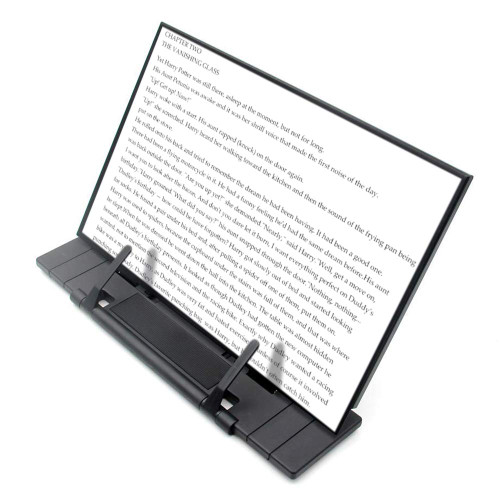 Desktop Document Book Holder, Metal Foldable Reading Rest Book Stand Easel Copyholder with 7 Adjustable Positions and Paper Page Clip, Great for iPad Cookbook Textbooks Tablet Music Recipe