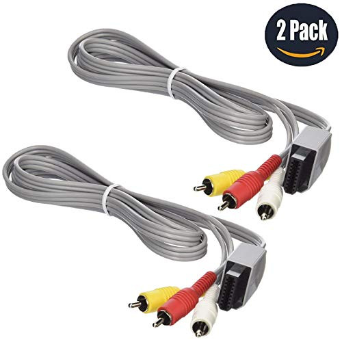 LEAGY 2Pack Nintendo Wii & Wii U AV Cable Composite AV TV Video Cable Lead Red Yellow White