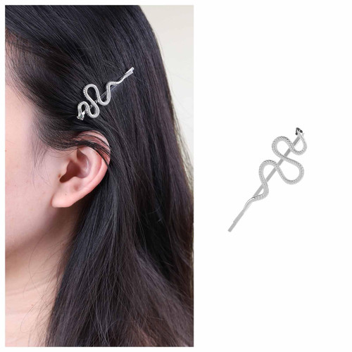 Iaceble Crystal Snake Hair Clip Barrette Silver Snake Bobby Pin Clip Metal Serpent Hairpins Clip Punk Animal Hair Pin Head Clip Decorative Hair Accessories for Women and Girls Iaceble Crystal Snake Hair Clip Barrette Silver Snake Bobby Pin Clip Metal Serpent Hairpins Clip Punk Animal Hair Pin Head Clip Decorative Hair Accessories for Women and Girls