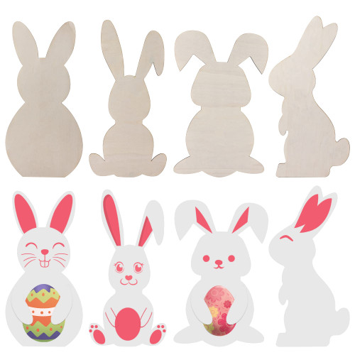 16 Inch Large Easter Wooden Bunny Cutouts Unfinished Wooden Rabbit Cutouts Blank Bunny Wood Slices Ornaments for Easter Spring Home Decor DIY Crafts Painting Supplies, 4 Pieces 16 Inch Large Easter Wooden Bunny Cutouts Unfinished Wooden Rabbit Cutouts Blank Bunny Wood Slices Ornaments for Easter Spring Home Decor DIY Crafts Painting Supplies, 4 Pieces