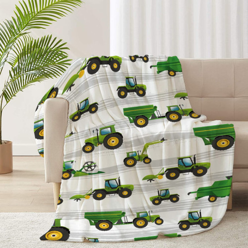 RICKYOUNG Tractor Farm Flannel Lightweight Blankets Quilt Plush Fleece Soft Bedding Throw Blanket for Couch and Bed 60"x50" for Teens RICKYOUNG Tractor Farm Flannel Lightweight Blankets Quilt Plush Fleece Soft Bedding Throw Blanket for Couch and Bed 60"x50" for Teens