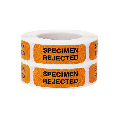 Specimen Rejected Medical Healthcare Labels, 0.5 x 1.5" Inch Rectangle, 500 Total per Roll