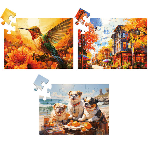 24 Large Piece Puzzles for Seniors Puzzles Dementia Alzheimer's Products and Activities for Elderly Seniors Easy Puzzle for Adults Hummingbird Dog Jigsaw Puzzle Memory Cognitive Gift for Elderly