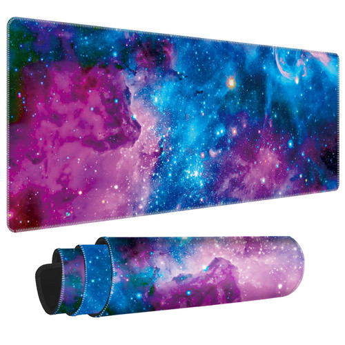 Large Mouse Pad, XL Gaming Mouse Pad Desk Pad with Non-Slip Base Stitched Edge, Extended Mousepad for Computer, Office, Keyboard and Laptop (Starry Sky-2, 31.5''x12'')
