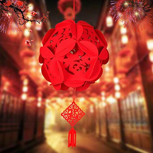 2 Piece CiCy Red Chinese Lanterns? Decorations for Chinese New Year, Chinese Spring Festival, Wedding, Lantern Festival Celebration Décor, Red Fu