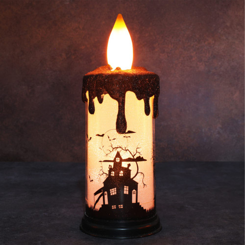 Halloween Haunted House Decoration Flameless Candle Lights, Jack-O-Lantern Ghost Festival Horror Decoration. Battery Powered Led Flameless Halloween Candles for Halloween Home Decor. (Castle)
