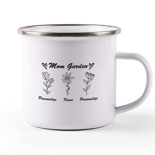 Gardening Camper Mug 1.5oz - Mom's Garden (Personalize) - Gardener Mom Gift Flower Plant Addict Houseplant Grandma Grandpa Dad Farmer