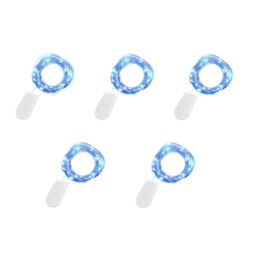 LoveNite LED Fairy String Lights, Battery Operated Starry Firefly Lights 6.6ft 20 LED Waterproof Silver Copper Wire Mini Lights for Mason Jar Wedding Christmas Party Decor (Blue, 5) LoveNite LED Fairy String Lights, Battery Operated Starry Firefly Lights 6.6ft 20 LED Waterproof Silver Copper Wire Mini Lights for Mason Jar Wedding Christmas Party Decor (Blue, 5)