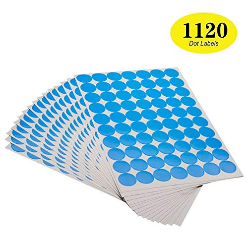 ONUPGO Pack of 1120 1 Inch Round Dot Stickers Diameter Round Color Coding Circle Dot Labels Sticker, Bright Color-Coding Labels (Blue)