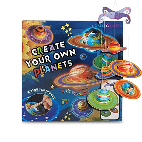 SadoCrafts Create Your Own Planets - Educational Planetarium Space Toys, DIY Painting Craft Science Kit, Fun and Interactive Solar System for Kids