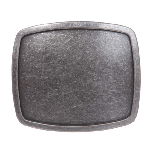 Western Plain Rectangular Hammered Vintage Belt Buckle, Antic Silver