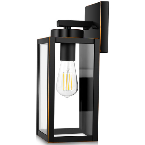 BesLowe Outdoor Wall Light Fixtures, Exterior Waterproof Wall Lanterns, Bronze Porch Sconces Wall Mounted Lighting with E26 Sockets & Glass Shades, Modern Wall Lamps for Patio Front Door Entryway BesLowe Outdoor Wall Light Fixtures, Exterior Waterproof Wall Lanterns, Bronze Porch Sconces Wall Mounted Lighting with E26 Sockets & Glass Shades, Modern Wall Lamps for Patio Front Door Entryway