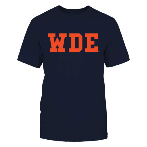 FanPrint Auburn Tigers T-Shirt - Vintage Wde Letters - Blue Shirt - Premium Men's Tee/Navy/XL
