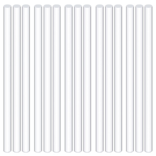 Swpeet 15Pcs Diamete 8mm Length 300mm White Acrylic Dowel Rods Assortment Kit, Clear Acrylic Round Solid Bar DIY Model Material Acrylic Round Stick for Model Making DIY Crafts