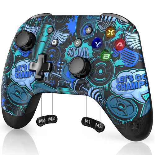 Switch Pro Controller for Nintendo Switch/Switch Lite/OLED/Android/iOS/PC, Wireless Switch Controller with 4 Programmable Buttons, Dual Vibration, Turbo, Motion Control, LED Light and Wake up Function