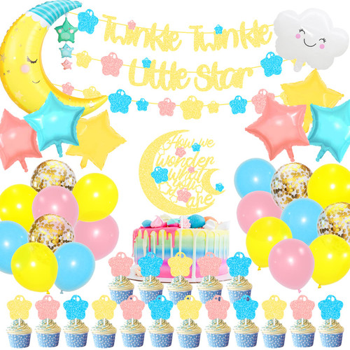Twinkle Twinkle Little Star Gender Reveal Party Decorations Happy Birthday Banner Pink Blue Gold Star Cupake Topper Balloons Moon and Star Baby Shower Decoration Supplies Twinkle Twinkle Little Star Gender Reveal Party Decorations Happy Birthday Banner Pink Blue Gold Star Cupake Topper Balloons Moon and Star Baby Shower Decoration Supplies