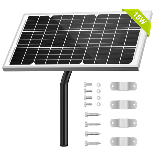 Newpowa 15W 12V Solar Panel Automatic Gate Openers, Compatible with Mighty Mule, Powered Charger Kit Mounting Bracket + Installation Tool Kit