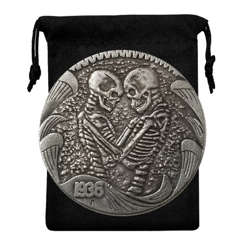 Kocreat Copy 1936 U.S Hobo Coin - Skeleton Brother Silver Plated Replica Morgan Dollar Souvenir Coin Challenge Coin Lucky Coin