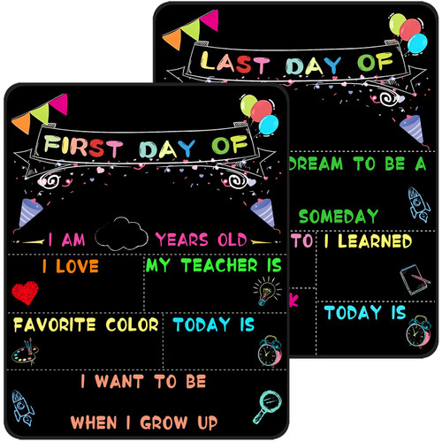 First and Last Day of School Board Sign, 14x11 in Back to School Chalkboard Sign, My First 1st Day of Kindergarten School Sign Reusable for Kids Girls Boys Double Sided First Day of Preschool Sign First and Last Day of School Board Sign, 14x11 in Back to School Chalkboard Sign, My First 1st Day of Kindergarten School Sign Reusable for Kids Girls Boys Double Sided First Day of Preschool Sign