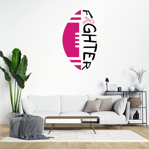 Fight Ribbon Pink Vinyl Wall Decal Pink Ribbon Wall Stickers Fighte Cancer Awareness Decal Warrior Decorative Decals for Wall Nursery Wall Art Decor Sticker Living Room Bedroom Birthday Gift