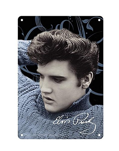 Elvis Presley 8x11.5 Tin Sign Blue Sweater