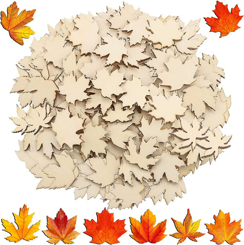 Hlyurlus Wooden Maple Leaf Slice Maple Leaf Wood Pieces Mini Wooden Maple Leaf Cutout Unfinished Blank for Thanksgiving Fall DIY Decoration 1.2 Inch 100 Pieces Hlyurlus Wooden Maple Leaf Slice Maple Leaf Wood Pieces Mini Wooden Maple Leaf Cutout Unfinished Blank for Thanksgiving Fall DIY Decoration 1.2 Inch 100 Pieces