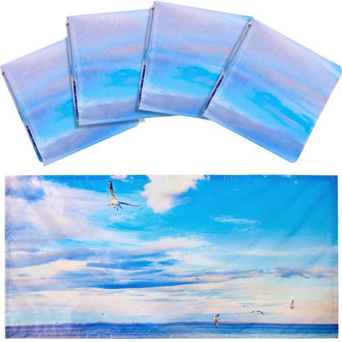 4 Pack Fluorescent Light Covers Magnetic Light Cover Fluorescent Light Shade Panel Ceiling Light Covers Magnetic Light Filters for Office Classroom Home Drop Ceiling, 4 x 2 Feet (Beach)