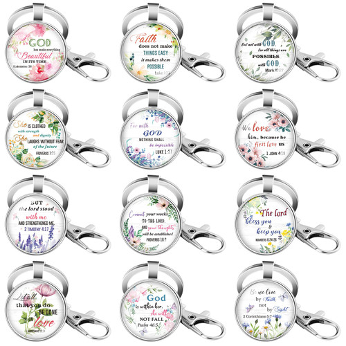 Barydat 12 Pcs Religious Christian Keychain Floral Bible Verse Keychain Scripture Quote Inspirational Keychain Jesus Keychain Bulk Religious Gifts for Women Men Kids Mother Father Church Barydat 12 Pcs Religious Christian Keychain Floral Bible Verse Keychain Scripture Quote Inspirational Keychain Jesus Keychain Bulk Religious Gifts for Women Men Kids Mother Father Church