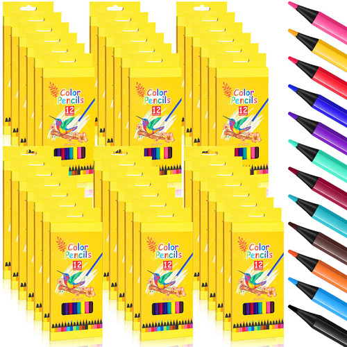 Qilery 480 Count Colored Pencils Bulk, 40 Packs of 12 Assorted Colors Pre Sharpened Coloring Pencils for Kids Drawing Pencil for Students Teachers Classroom Kids School Supplies Gift