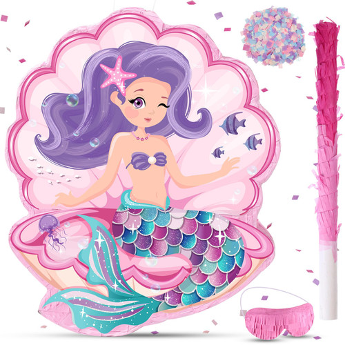 Seashell Pinata Mermaid Pinatas for Birthday Party Girl, Sea Theme Pinata with Pinata Stick, Blindfold and Confetti for Mermaid Birthday Decorations Supplies (Mermaid) Seashell Pinata Mermaid Pinatas for Birthday Party Girl, Sea Theme Pinata with Pinata Stick, Blindfold and Confetti for Mermaid Birthday Decorations Supplies (Mermaid)