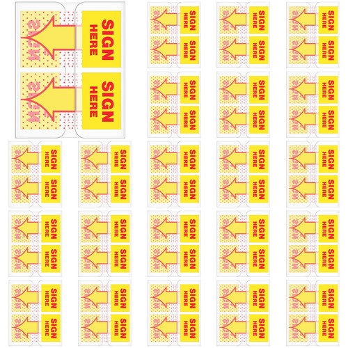 1250 Pcs/ 25 Pack Sign Here Tabs Sign Here Sign Here Stickers Sign Here Flags with Dispenser Arrow Flag Easy to Post for Office School Notebook Annotating Books Notary Books Paper, 1 Inch (Yellow)