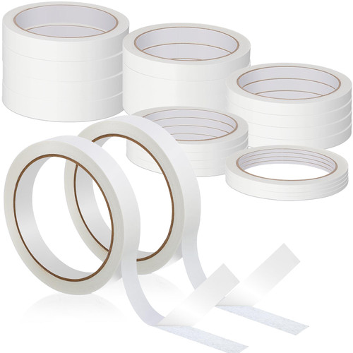 Honoson 20 Rolls Double Sided Tape for Crafts Scrapbook Tape Removable Double Sided Adhesive Tape for Card Making DIY Crafts Office School Stationery Supplies (0.6/0.47/0.35/0.24/0.12 in x 50 Ft)