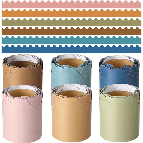 6 Rolls 98.4 Feet Colorful Bulletin Board Borders Scalloped Classroom Borders for Bulletin Board Trim Rainbow Bulletin Board Decorations Classroom Decor for Wall, 6 Colors 6 Rolls 98.4 Feet Colorful Bulletin Board Borders Scalloped Classroom Borders for Bulletin Board Trim Rainbow Bulletin Board Decorations Classroom Decor for Wall, 6 Colors